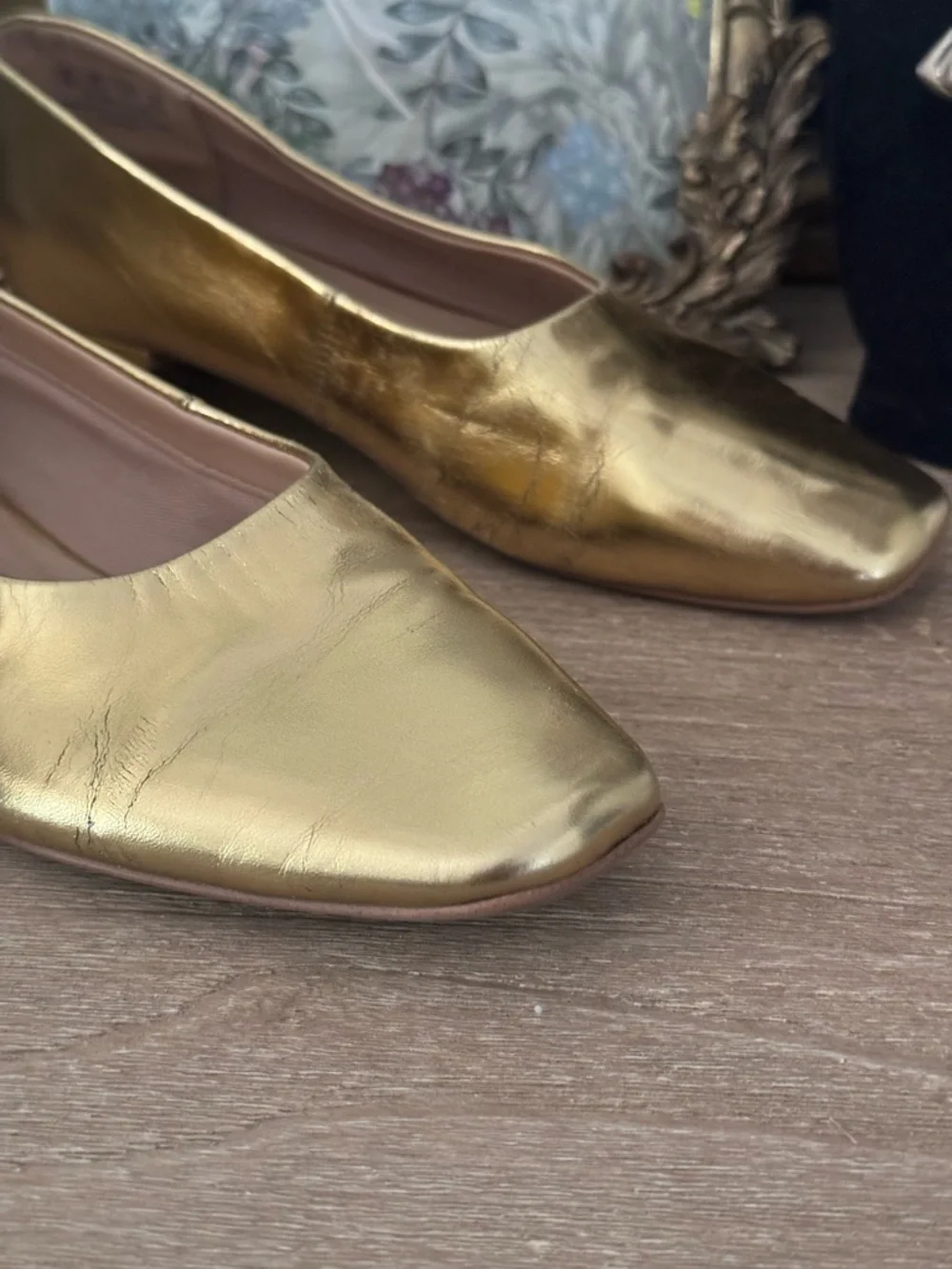 Franco Sarto women's Vana slip-on ballet flats in gold metallic | Size 7